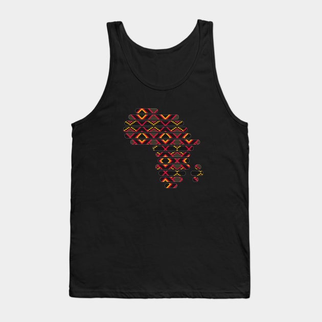 Kente, Africa Map with Stripes, Ghana Pattern Black Tank Top by kentevibes